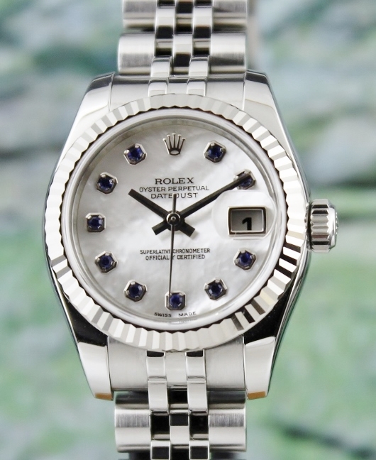 (image for) ROLEX UNPOLISHED LADY SIZE OYSTER PERPETUAL DATEJUST - MOP/ 179174 / CERT